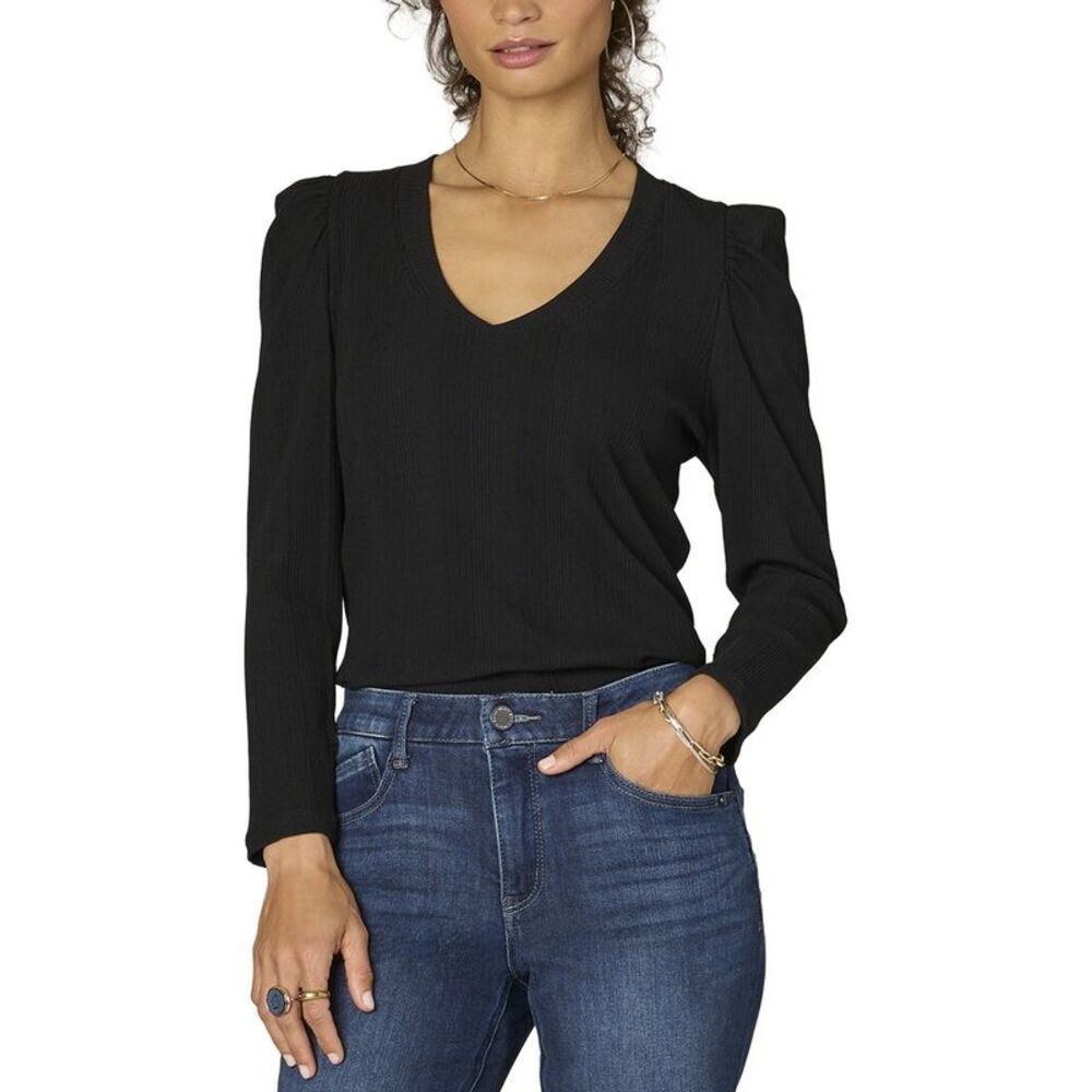 Wit & Wisdom Womens  Puff Sleeve Knit Top